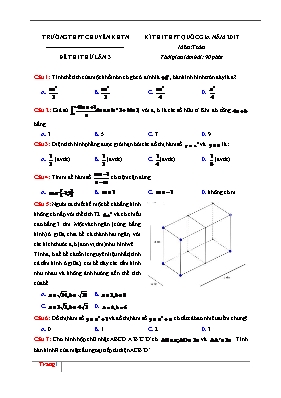 Đề thi THPT quôc gia năm 2017 môn Toan học